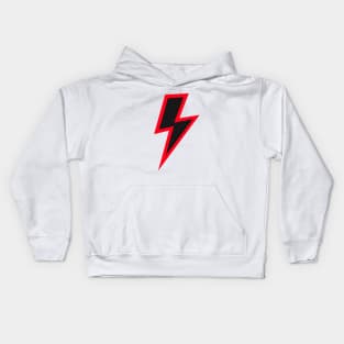 Black Lightning Bolt with Red Outline Kids Hoodie